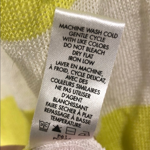 Calvin Klein short sleeved, lime and cream top. - Picture 3 of 5